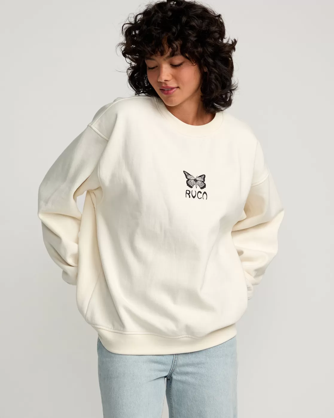 Discount BUTTERFLY BAGGIE CREW SWEATSHIRT Women Hoodies / Fleece