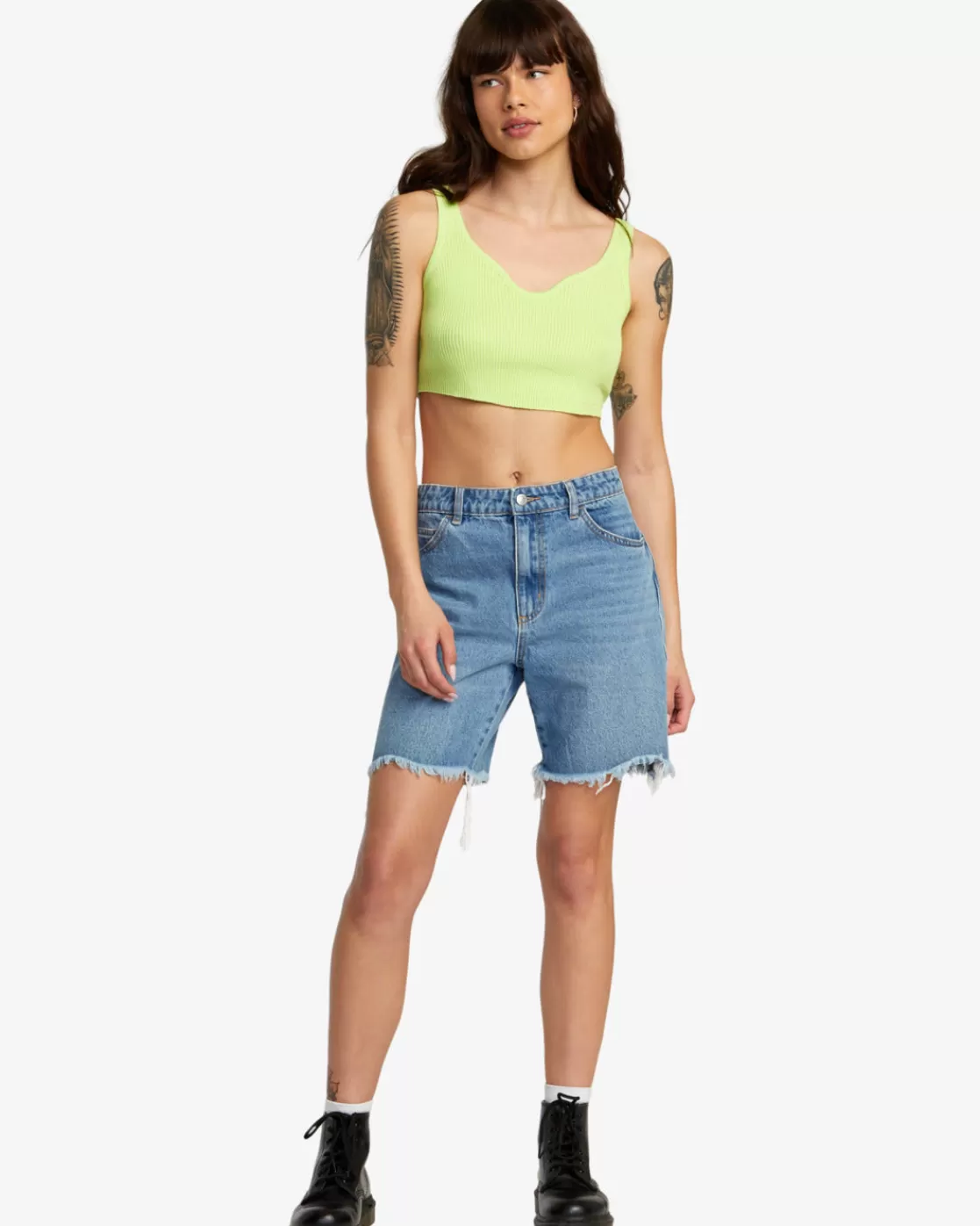 Sale CRAWFORD LONG SHORT DENIM SHORTS Women Denim