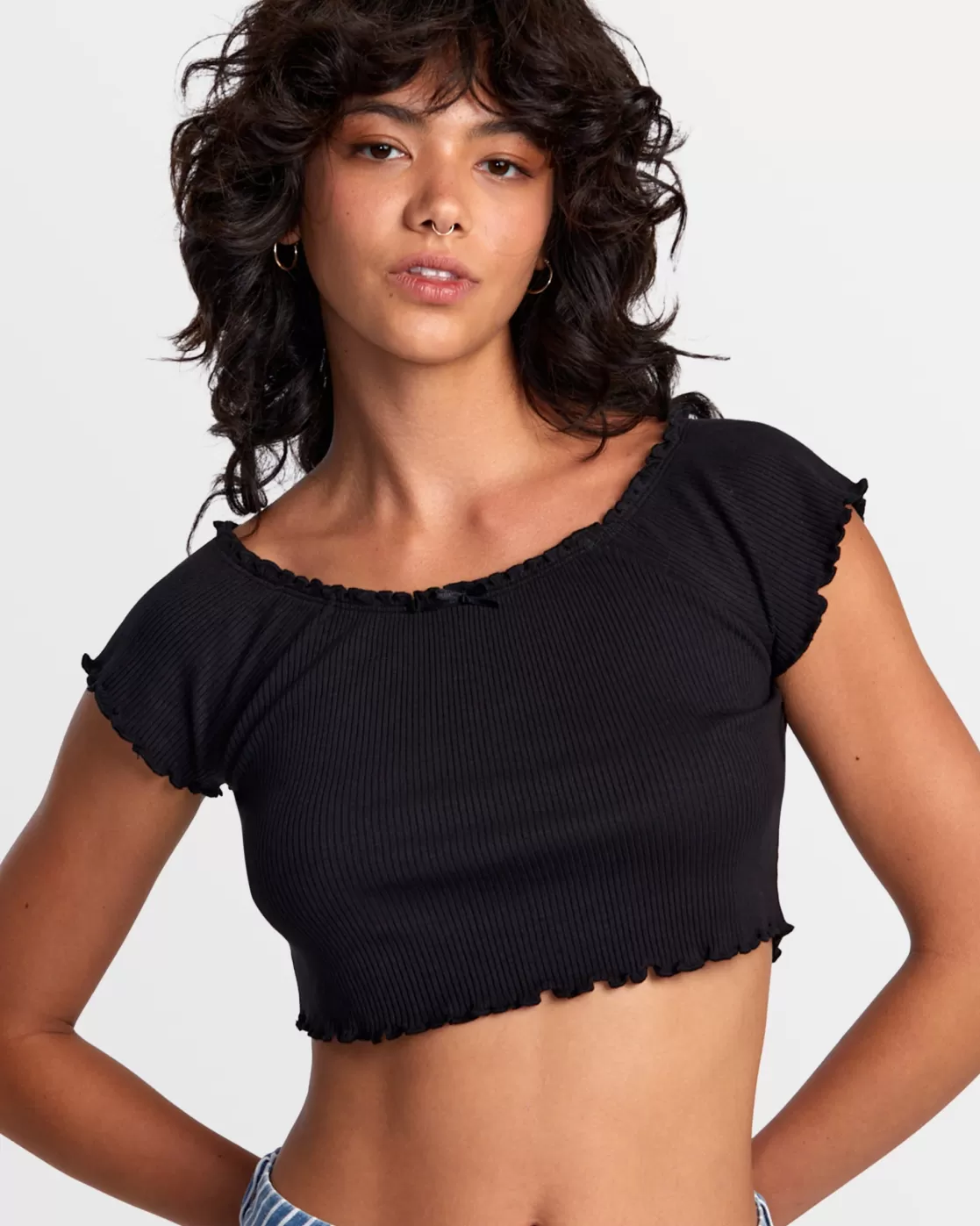 Clearance DELILAH OFF-THE-SHOULDER CROP TOP Women Tops