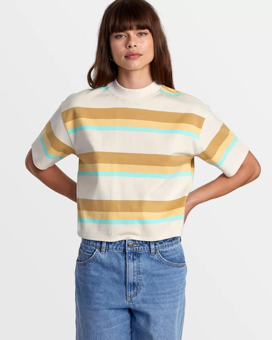 Shop KINNEY MOCK NECK TEE Women Tees / Tanks