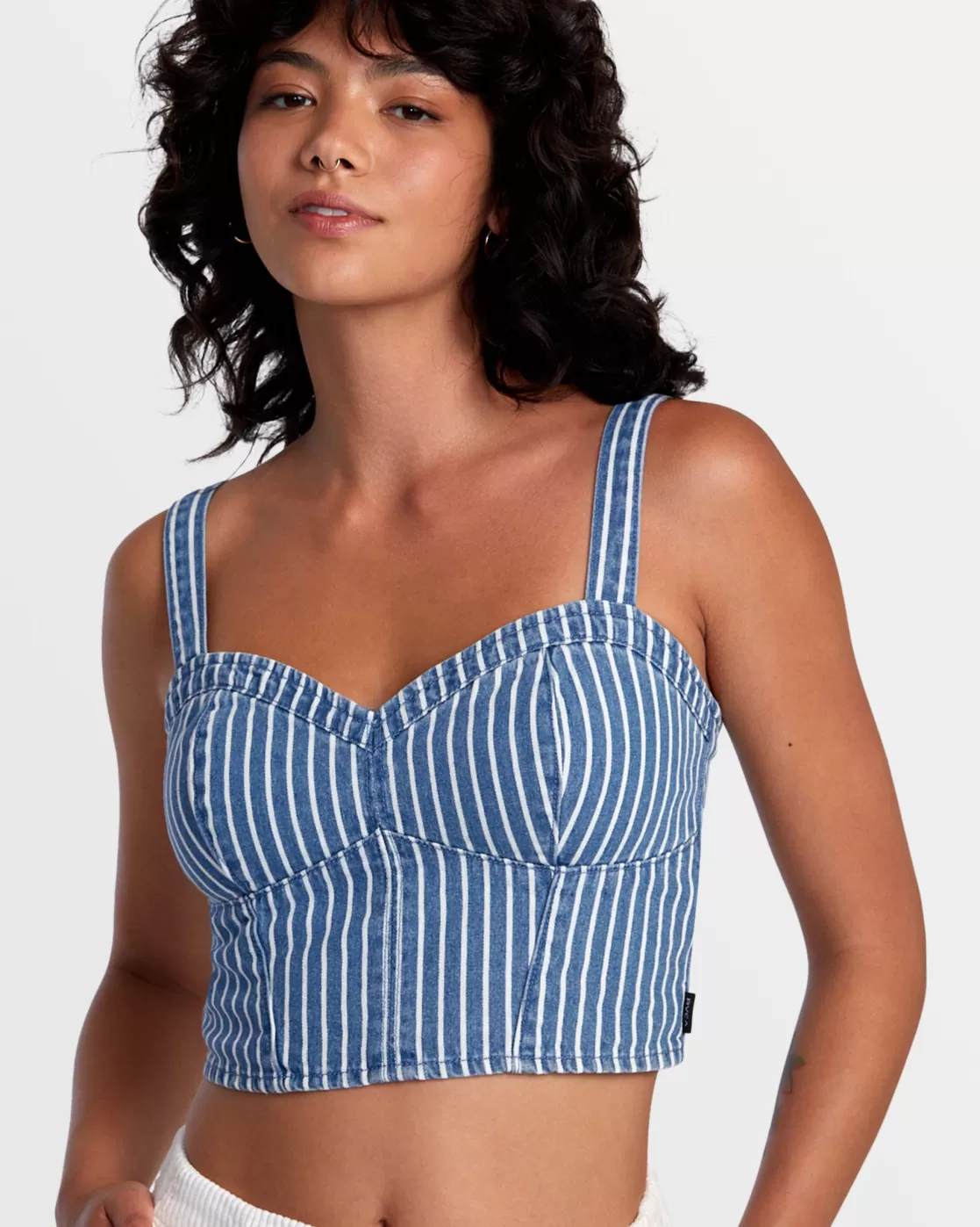 Clearance PORTIA DENIM CROP TOP Women Tops