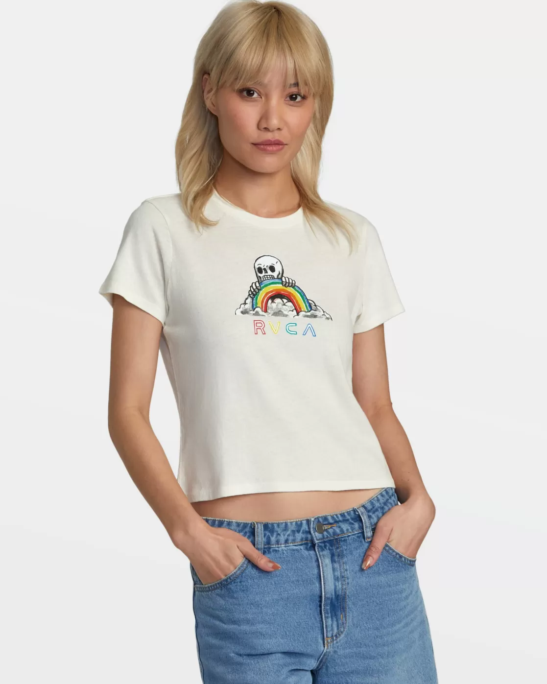 New RAINBOW SKULL TEE Women Tees / Tanks